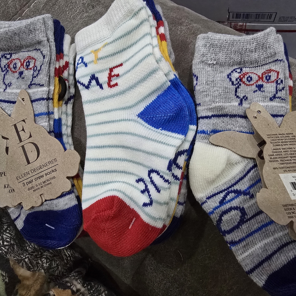 Ellen Degeneres Men's Casual Socks - Red, Blue, Gray